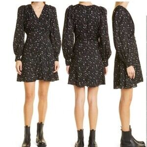 NWT Ted Baker London Gemmi Floral Print Long Sleeve Mini Dress size 0-US 00